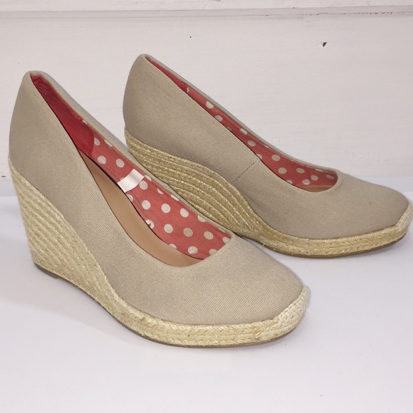 Merona Shoes - High wedge heel espadrille tan